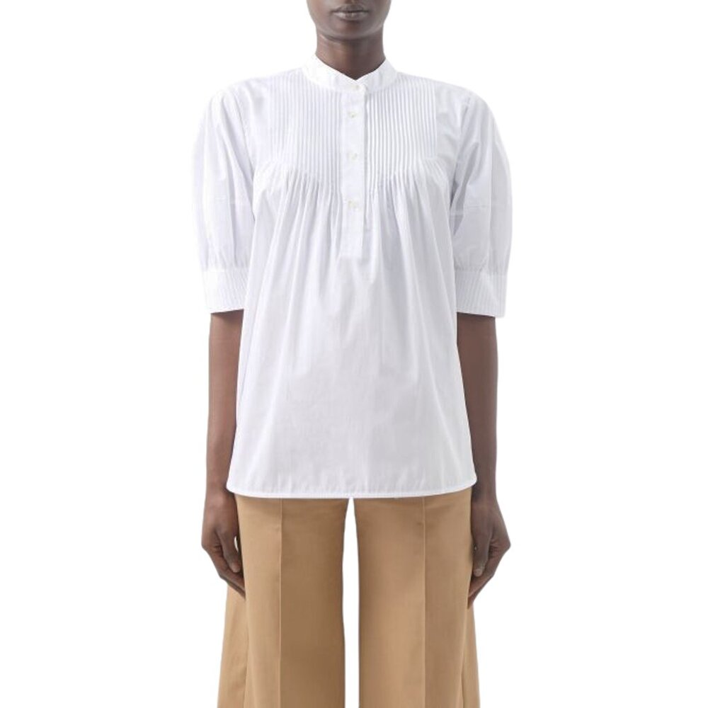 Lee Mathews White Pintuck Popover Blouse - Picture 2 of 12